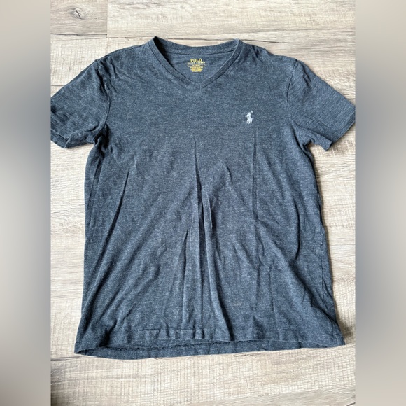 Polo Ralph Lauren Other - Polo Ralph Lauren Custom Slim Fit V Neck T Shirt Mens XL‎ Heather Blue Red Pony